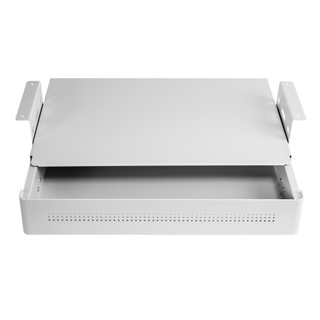 Under-Desk Storage Drawer with Shelf Large White