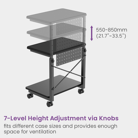 Mobile Computer Stand with Shelf SPC112