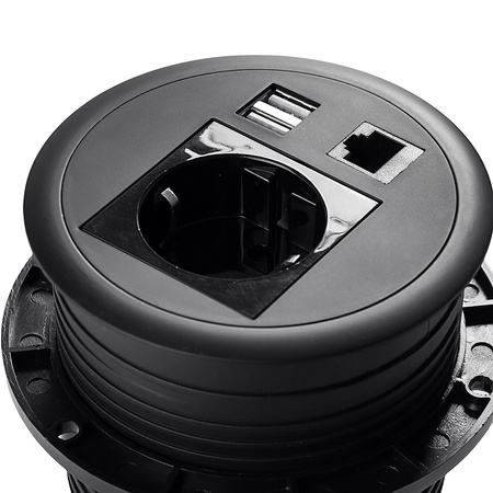 Spacetronik SPS-R1D3W V2 round tabletop socket