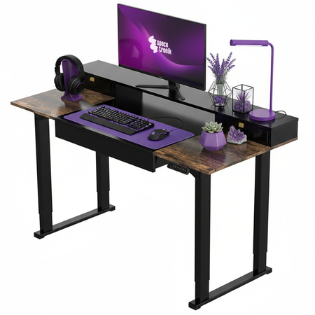 Mobile Electric Desk with Shelf Drawers    