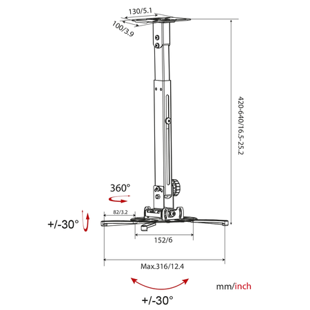 Zestaw ekran reczny uchwyt SPA P02B transmiter SPH CW32