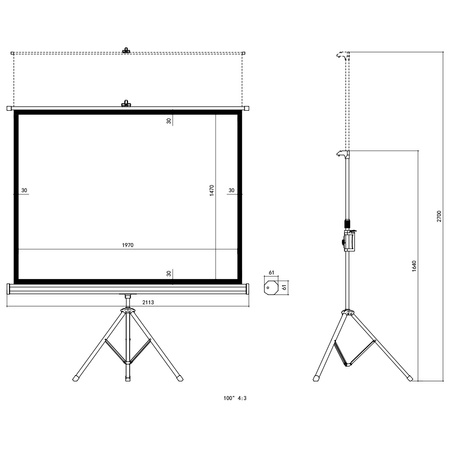 Ekran Projekcyjny ze Statywem 100" 4:3 Spacetronik