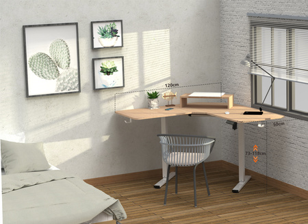 Biurko narożne regulowane SPEL112BB Spacetronik 120x60 cm czarne