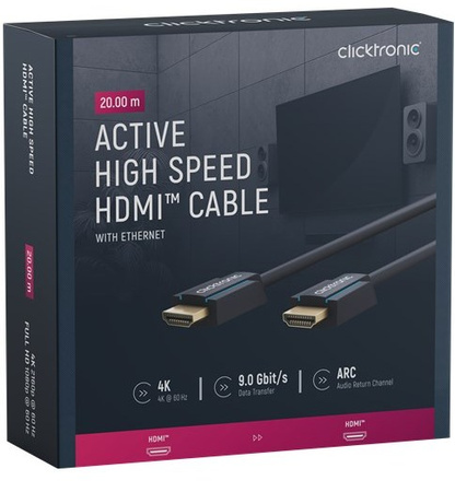 Kábel CLICKTRONIC Active HDMI 2.0 4K 60Hz 20 m