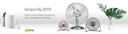Stolný ventilátor 12" 40W Goobay kov chróm