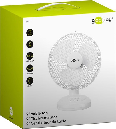 Stolný ventilátor 9" Goobay 30W WHITE