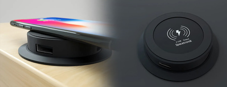 Spacetronik SPS-R0D3B round countertop socket