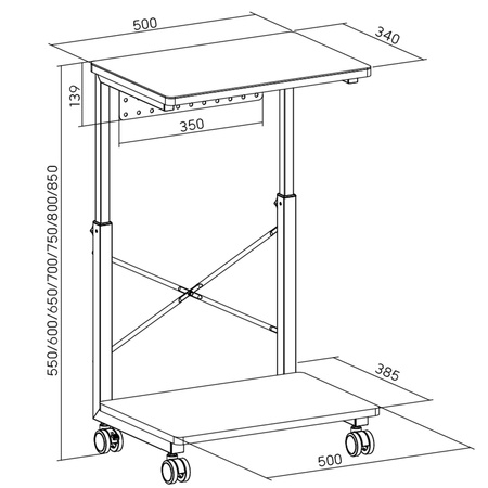 Mobile Computer Stand with Shelf SPC112