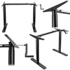 Manual Height-Adjustable Desk Frame Black 