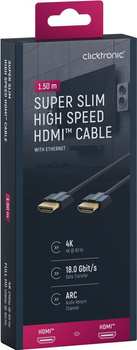 CLICKTRONIC HDMI 2.0 4K 60Hz Super Slim cable 15m