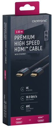 CLICKTRONIC HDMI 2.0 4K 60Hz 15 m kábel