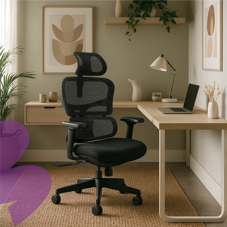 Zestaw ergonomiczny biurko manualne SPE-O113 100×60 + krzesło LUMBO 33