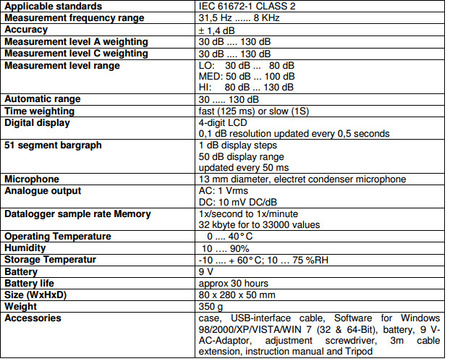 PeakTech 8005 USB Sound Meter and Recorder