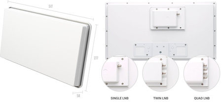 Plochá anténa Selfsat H30D2 - s LNB Twin
