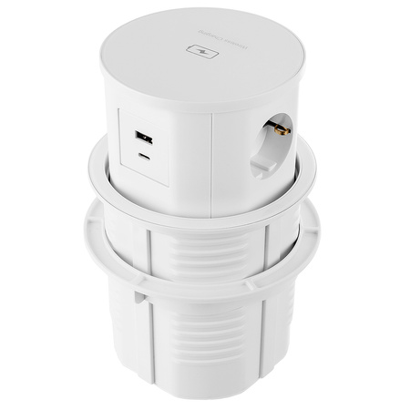 Spacetronik SPS-R3D6W V2 kruhová stolová zásuvka