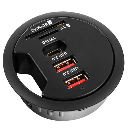 Spacetronik SPS-R0D5B round countertop socket