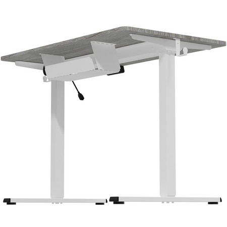Spacetronik Moris 124WG 100x60 electric desk, gray wood top, white frame