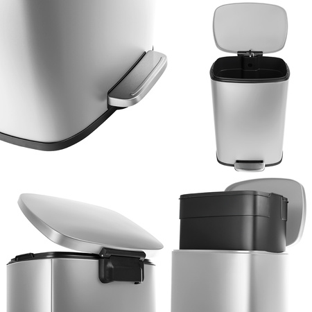 Funky Trash Can Silver Gray Spacetronik Pojedynczy