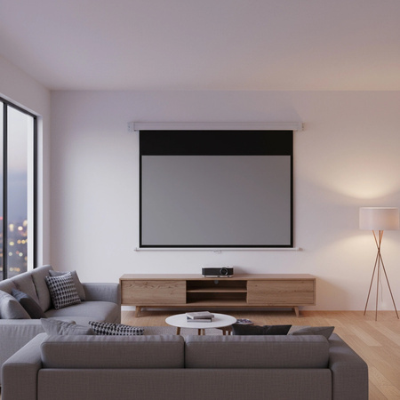 Ekran projekcyjny zwijany ręcznie 100" 16:9 szary