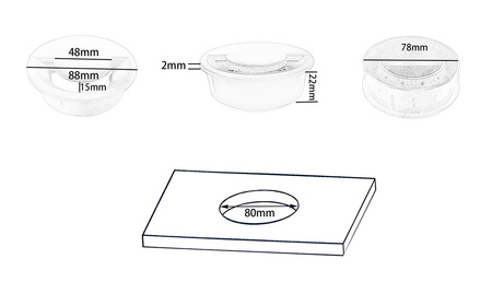 Spacetronik SPS-G02W cable grommet 80