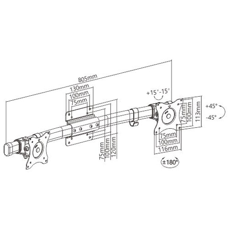 Erweiterungshalterung für 2 VESA-Monitore SPP-020B