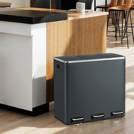 Funky Trash Can Gray Black Spacetronik Potrójny