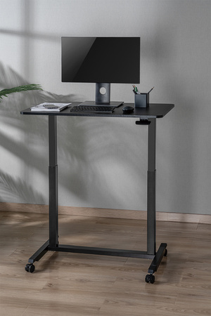 Buddy 04 adjustable table on wheels black