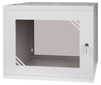 Szafa RACK 19'' 9U 600x450mm SZARA Szklane drzwi