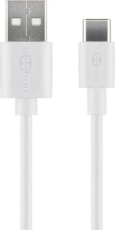 Kabel USB-C - USB typu A 2.0 Goobay Biały 3m