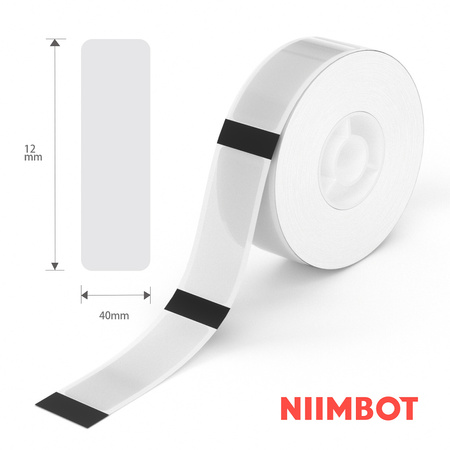 Etykiety seria D Niimbot 12x40mm 155szt przezroczyste