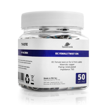 TV zásuvka IEC zásuvka TWISTED TV-IECF02 50ks