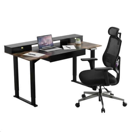 Mobile Electric Desk with Shelf Drawers