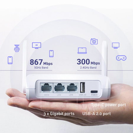 Router mini Wi-Fi 5 VPN GL.iNet Opal GL-SFT1200