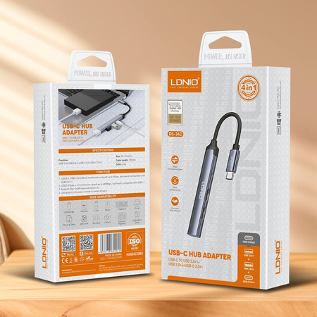Adaptér LDNIO DS-34C USB-C HUB