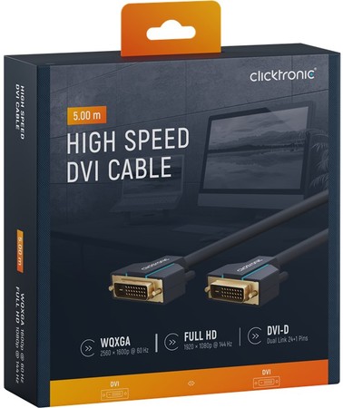 CLICKTRONIC DVI-D - DVI-D Kabel (24+1) 5m