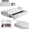 Under-Desk Storage Drawer with Shelf Large White