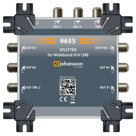 Rozgałęźnik 1x2 Wideband + DVB-T2 Johansson 9655