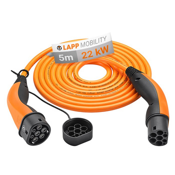 EV kabel HELIX typ 2 LAPP 22kW 32A oranžový 5m
