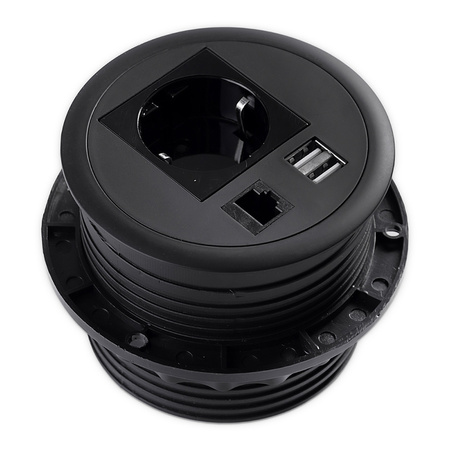 Spacetronik SPS-R1D3W V2 round tabletop socket