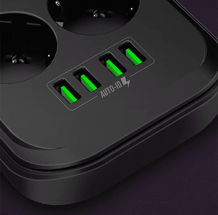 Napájací pásik Spacetronik SR-204 Porty 6 4USB