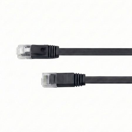 CAT 6A płaski kabel sieciowy U/UTP czarny 7M