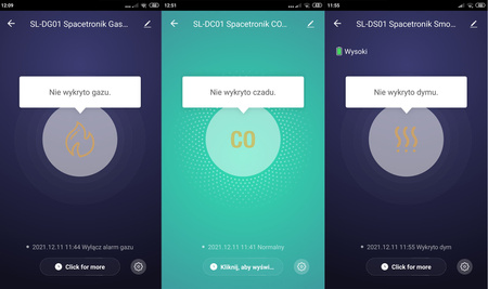 Czujnik 3x dymu gazu czadu zestaw Tuya SL-DZ-CDG01