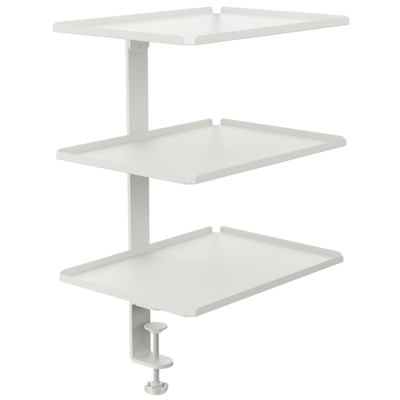 Boczny organizer do biurka na zacisk z półkami biały SPB147W