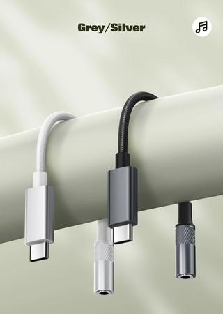 USB-C to Jack 3.5mm transition adapter with DAC white