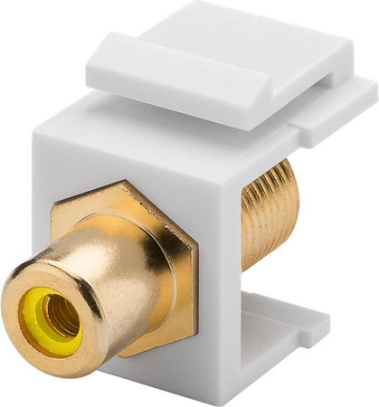 Keystone connector RCA-F cable extension yellow