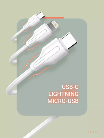 Kábel USB-A - micro-USB LDNIO 20 cm biely LS540M