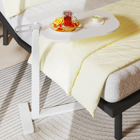 Zestaw wypoczynkowy fotel elektryczny Spacetronik Flax 04M beżowy + stolik regulowany