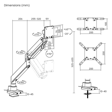 Držák těžkého monitoru Spacetronik SPA-D110B