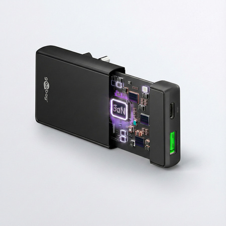 Ładowarka pionowa Goobay 65W USB-A USB-C PD czarna