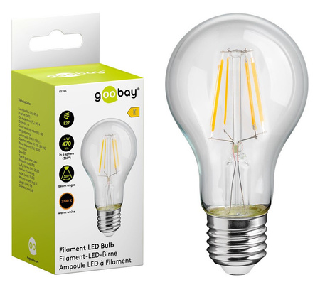 LED FILAMENT 4W E27 2700K Žárovka Goobay E